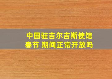 中国驻吉尔吉斯使馆春节 期间正常开放吗